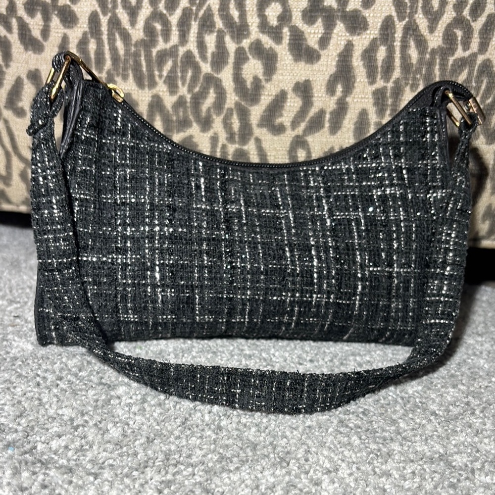Y2k mini purse Tweed Shoulder Bag metallic classic small satchel